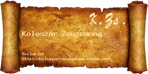 Koloszár Zsuzsanna névjegykártya