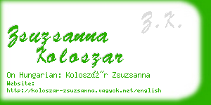 zsuzsanna koloszar business card
